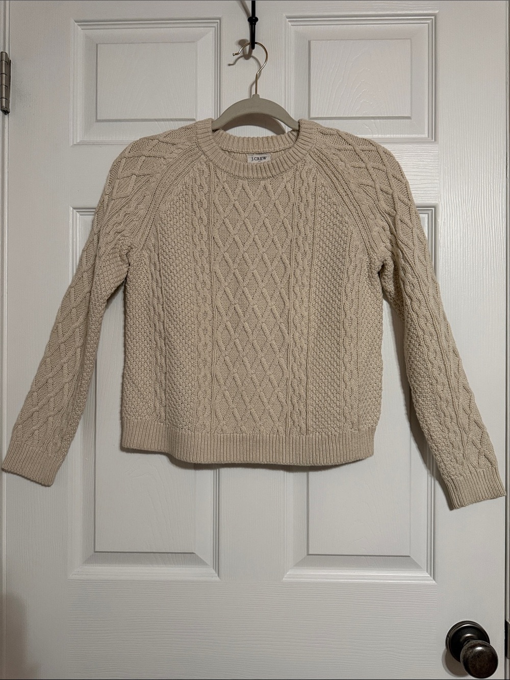 J. Crew Cream Cable Crewneck Sweater